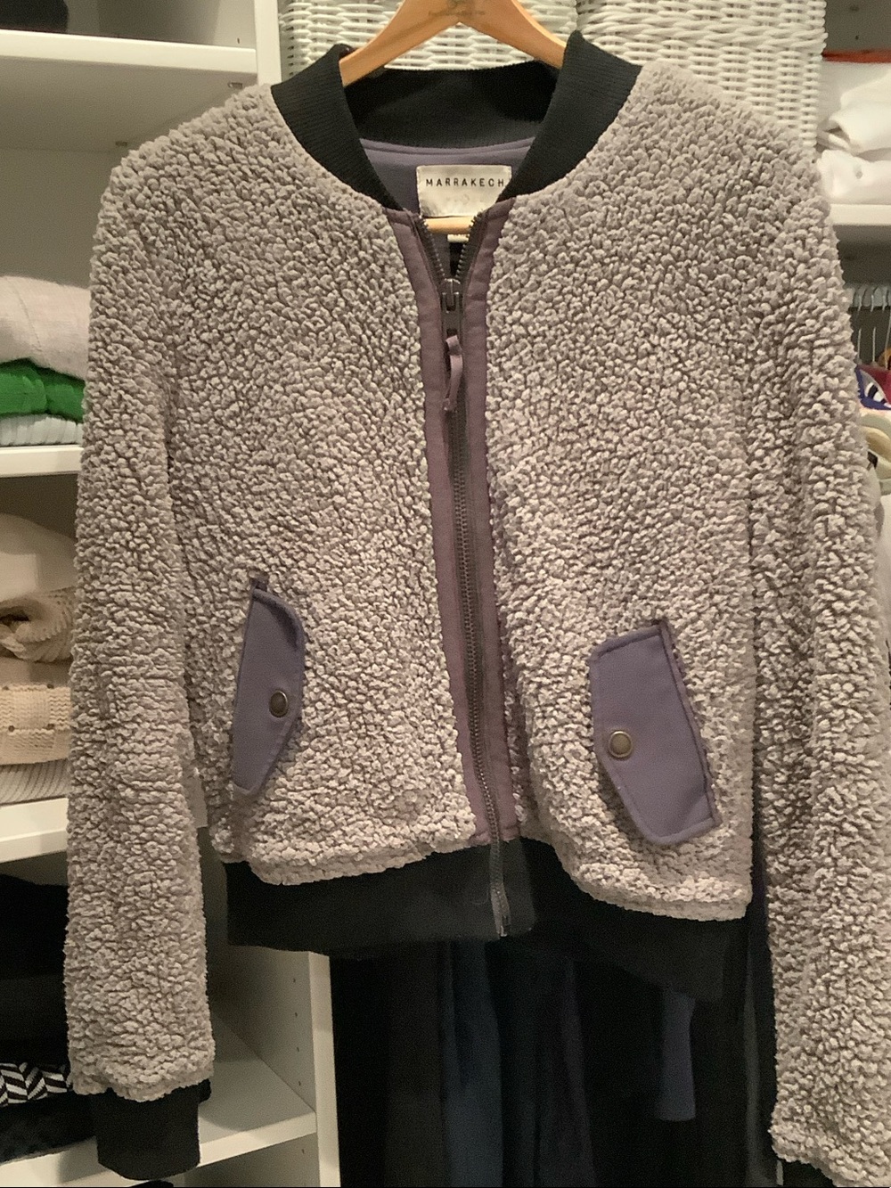 Marrakech Lavender Sherpa Bomber Jacket